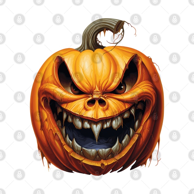 Creepy Halloween Pumpkin by Retroprints