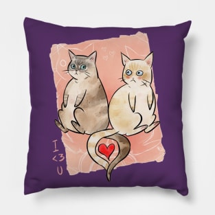 I Heart You, Valentine Cat Pillow