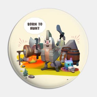 Born to hunt, Viking punk boy camping Pin