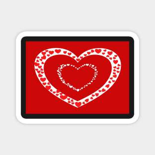 Red hearts with red background Magnet