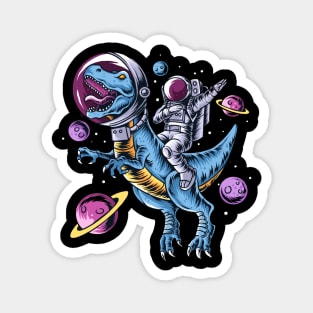 cute dino and spaceman Magnet