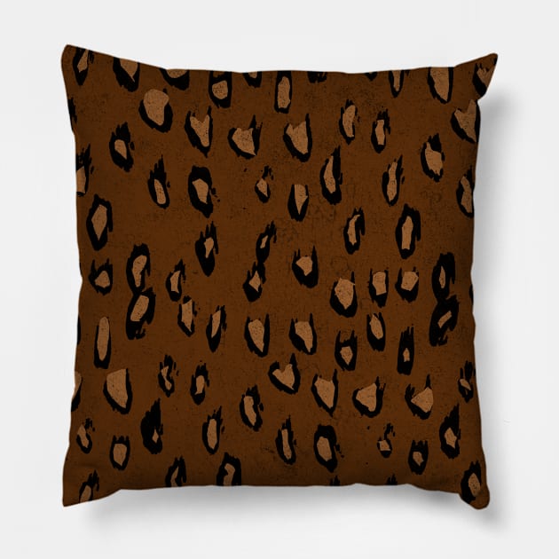 Leopard Abstract Jungle Animal Print Pattern Pillow by Punmade