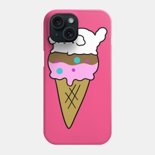 White Fluffy Dog Icecream Phone Case