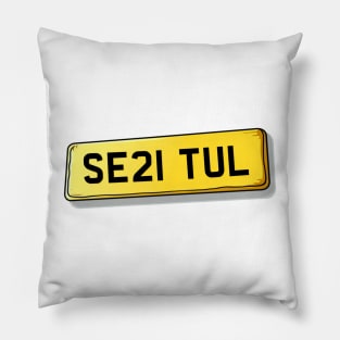 SE21 TUL Tulse Hill Number Plate Pillow