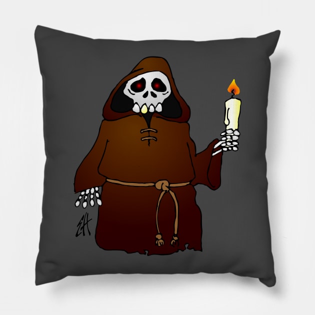 Skeleton monk Pillow by Cardvibes