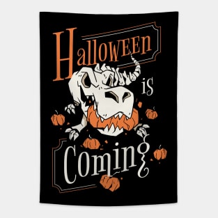 Halloween is Coming Dino Tee Happy Halloween Tapestry