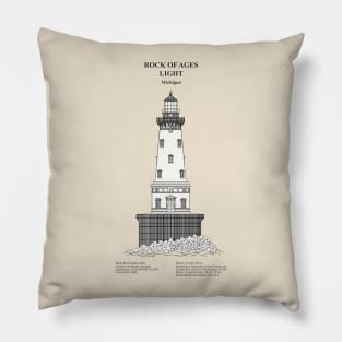 Rock of Ages Light Lighthouse - Michigan - SBDpng Pillow