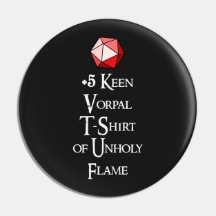 +5 Vorpal T-Shirt Pin