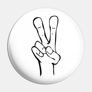 Cartoon Hand Peace Symbol Pin