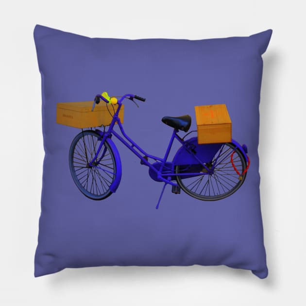 purple bicycle Pillow by AHelene