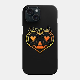 Ornament Heart Shaped Pumpkin Halloween Phone Case