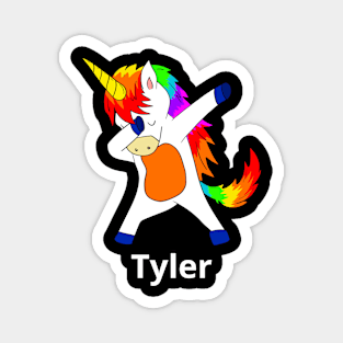 Tyler First Name Personalized Dabbing Unicorn Magnet