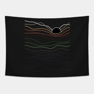 Sunset Art Lines Tapestry