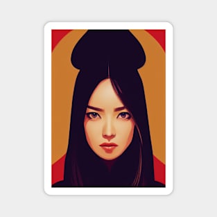 Retro Woman Illustration Magnet