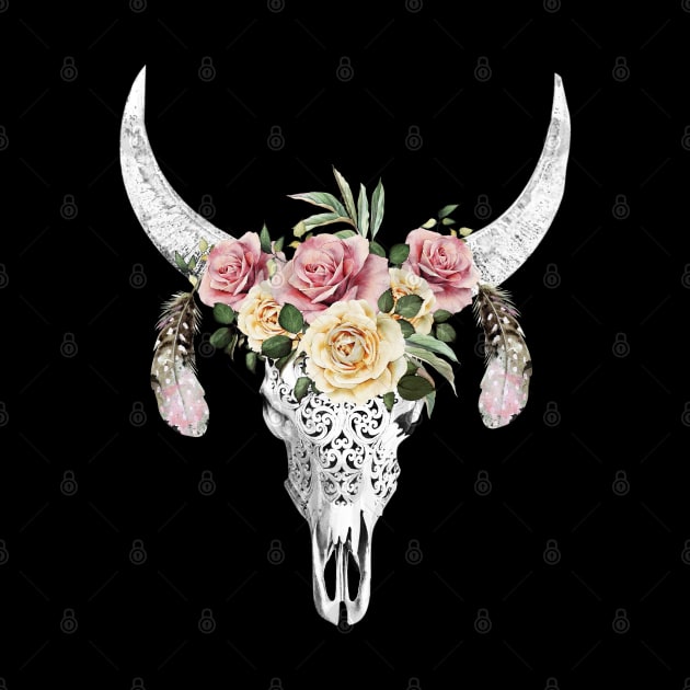 Cow skull floral 17 by Collagedream