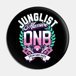 DNB - Junglist Massive (White/pink/teal) Pin