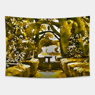 yellowish solar garden Tapestry