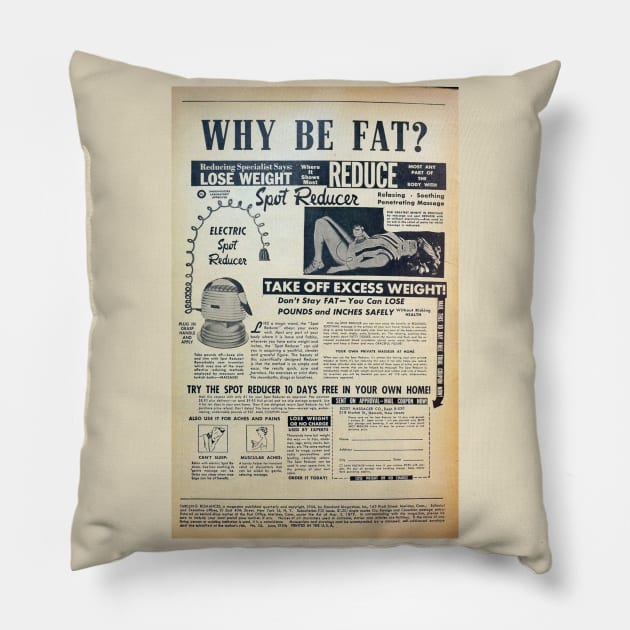 Why be Fat? Pillow by Brockapulco