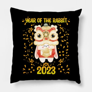 Good Luck Zodiac Happy Chinese New Year of the Rabbit 2023 Pillow