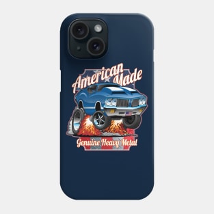 Patriotic American Made Classic Car Cartoon Illustration Phone Case