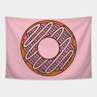 Orange Donut with Pink and White Frosting Tapestry