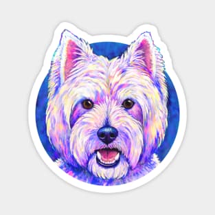 Happiness - Colorful West Highland White Terrier Dog Magnet