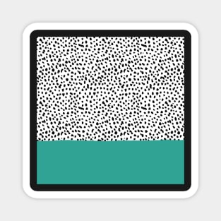 abstract teal, black & white animal speckle print Magnet