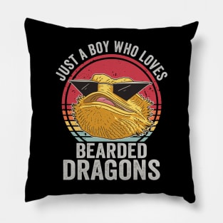 Just A Boy Who Loves Bearded Dragons Pillow