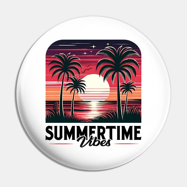 Summertime vibes - 80s Nostalgia Retro Pin by Backpack-Hiker