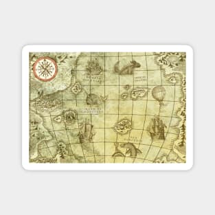 Sea Monsters Map Magnet