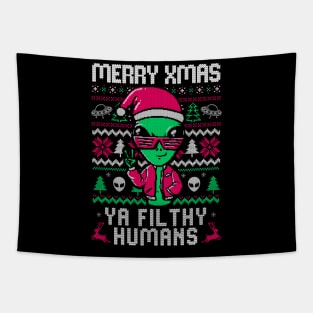 Alien Christmas - Funny Ugly Sweater Xmas Gift Tapestry