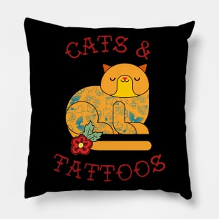 Cats and Tattoos Pillow