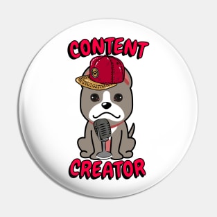 Cute grey dog is a content creator Pin