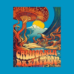 Retro 70's California Mushroom Landscape T-Shirt