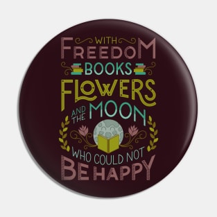 Flowers and the Moon Pin