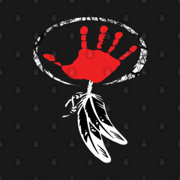 Disover Native Americans Red hand - Native American - T-Shirt