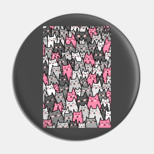 Cat Party - Gray Pink Pin