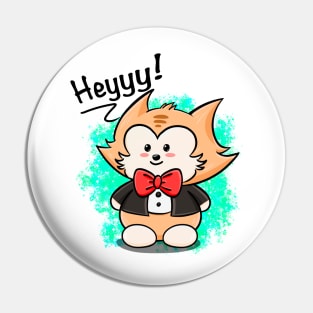 Cat in Tux (White) Pin