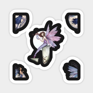 Moon Fairies Illustration Pattern Magnet