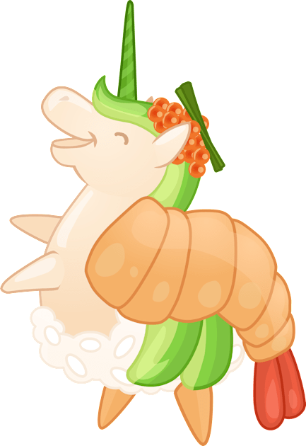 Green Dragon Sushicorn Kids T-Shirt by LittleWhiteOwl