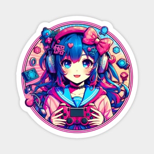 Cute kawaii gamer girl Magnet