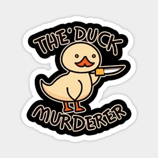 Funny Murderer Duck With Knife Halloween Magnet