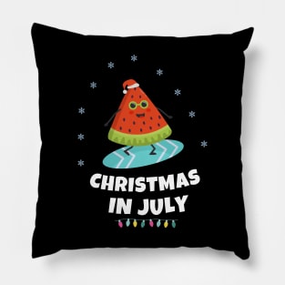 Christmas In July Watermelon Xmas Tree Summer Pillow