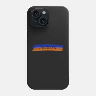 Pioneers orange & blue watercolor black cursive Phone Case