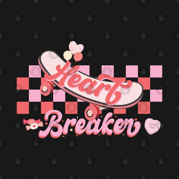 Heart Breaker Skateboard Valentines Day by EvetStyles