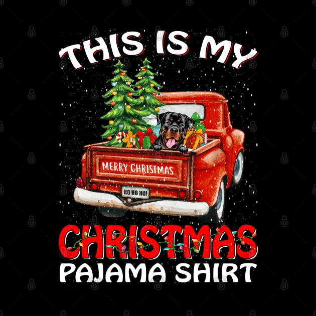 This Is My Christmas Pajama Shirt Rottweiler Truck Tree by intelus