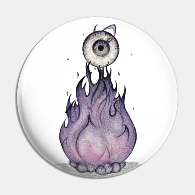 Eyeball flame Pin by Hana Nekrep Art