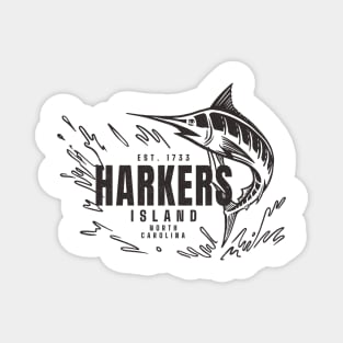 Vintage Marlin Fishing at Harkers Island, North Carolina Magnet