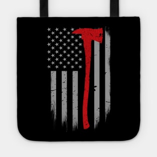 Thin Red Line Flag Firefighter Axe Tote