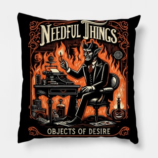 Victorian Gothic Antiques Objects of Desire - Vintage Distressed Horror Pillow